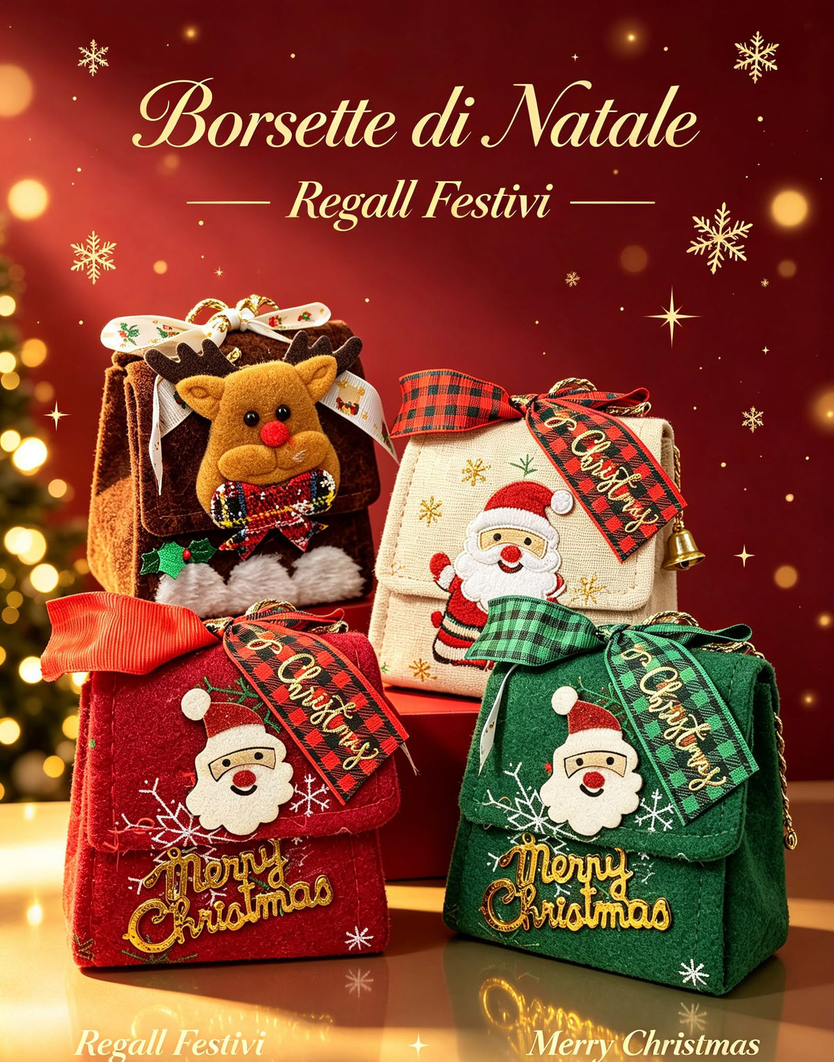 Sacchetto regalo di Natale €1.8x12pz